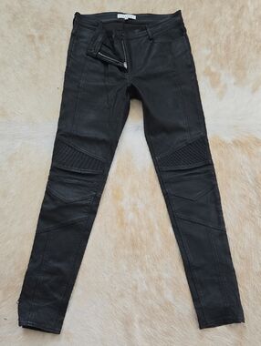 Sandro Black Leather Skinny Pants